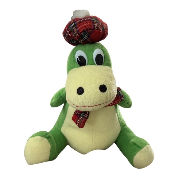 Scottish Nessie the Loch Ness Monster Green sea creature with red hat souvenir - Picture 1 of 6
